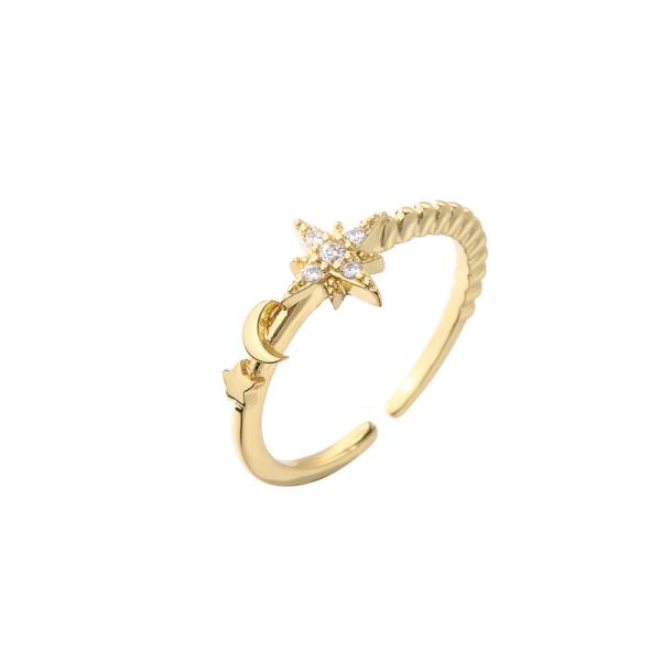 ODM обручальных колец золота DAYSTAR регулируемый покрыл кольцо с бриллиантом золота 24K