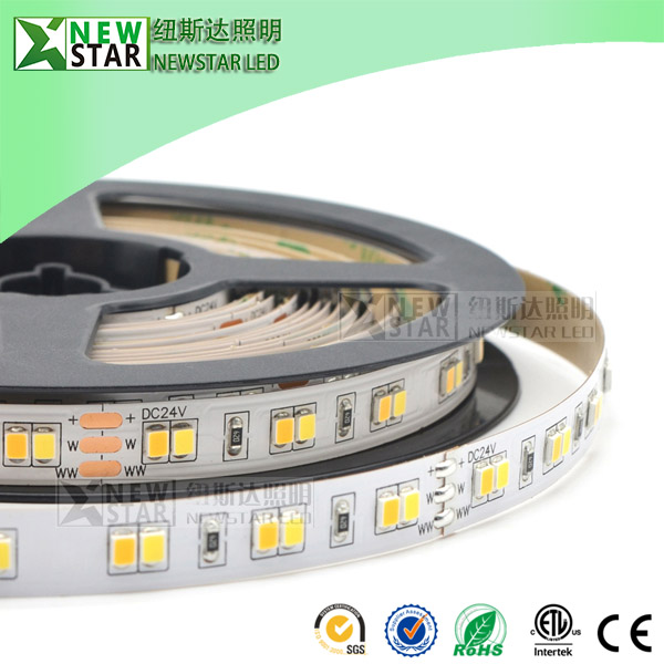 CCT 2835 WW PW DC12v 24v dual white led SMD2835 flexible strip 3000K to 6000K dimmable 2835SMD CCT adjustable led strips