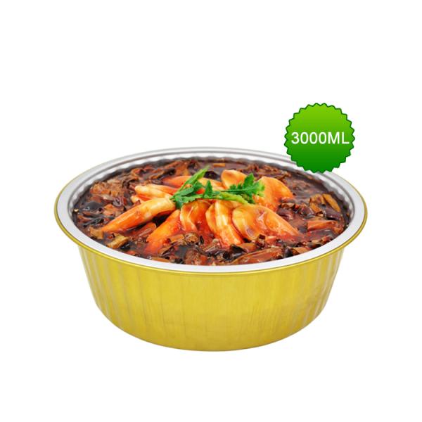3000ml round aluminum foil sealed box