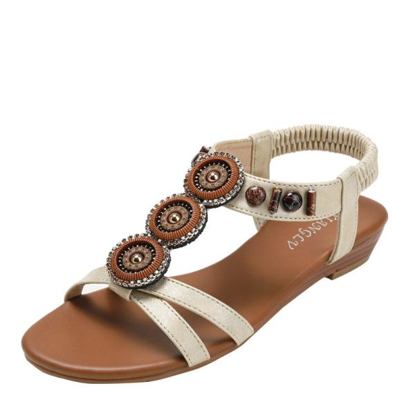 BS175 Fashion Sandals Women'S European And American Rhinestone Cross Strap Back Zipper Wedge Heel Mid-Heel Women'S Shoes