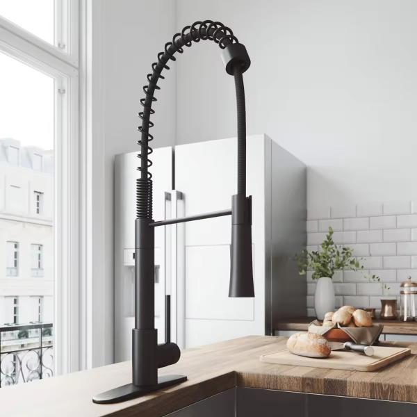 304 Stainless Steel Pull Out Faucet for Kitchen Modern Design Style Deck Mounted
