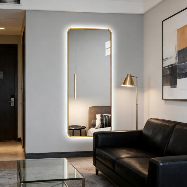 Modern Style Full-Length Intelligent LED Light Touch Screen Glass Mirror for High-Definition Wall Fitting Living Dressing Room