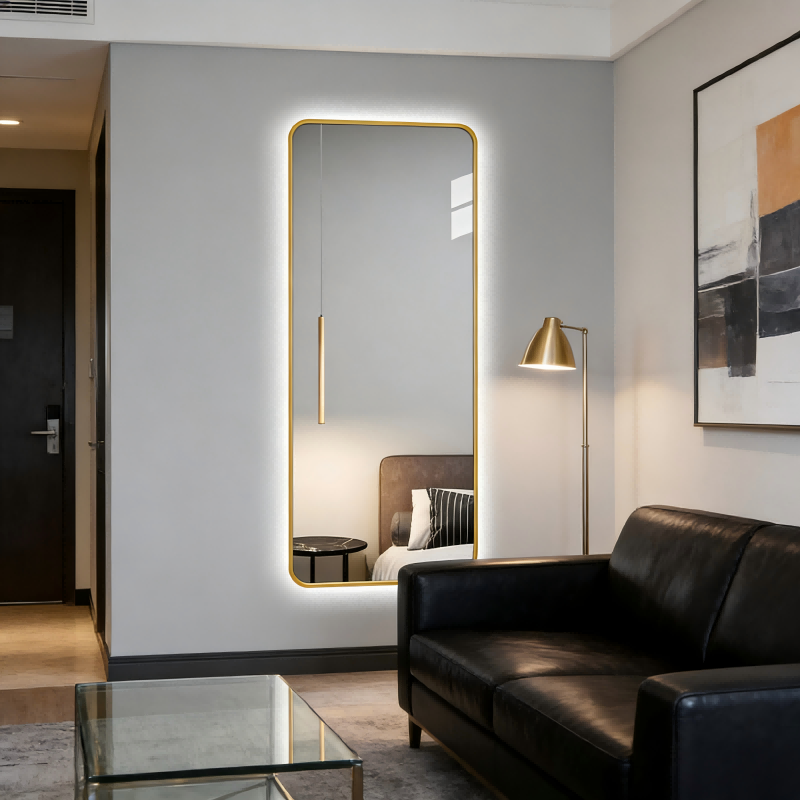 Modern Style Full-Length Intelligent LED Light Touch Screen Glass Mirror for High-Definition Wall Fitting Living Dressing Room