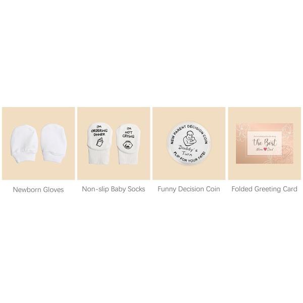 Caja de regalo de algodón para bebé con juego de vasos para nuevos padres