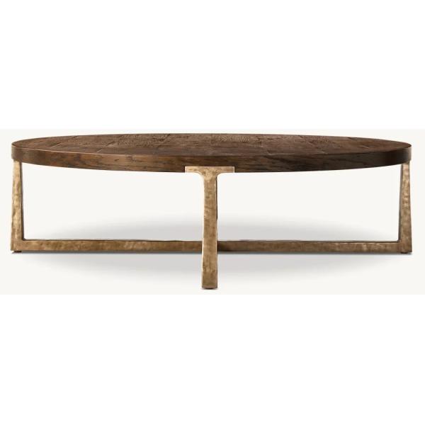 Modern Wood Top Round Coffee Table 300mm With Stainless Steel Material