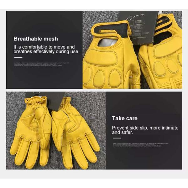 M/L/XL Custom Full Finger Cafe Racer Leather Vintage Motorcycle Gloves