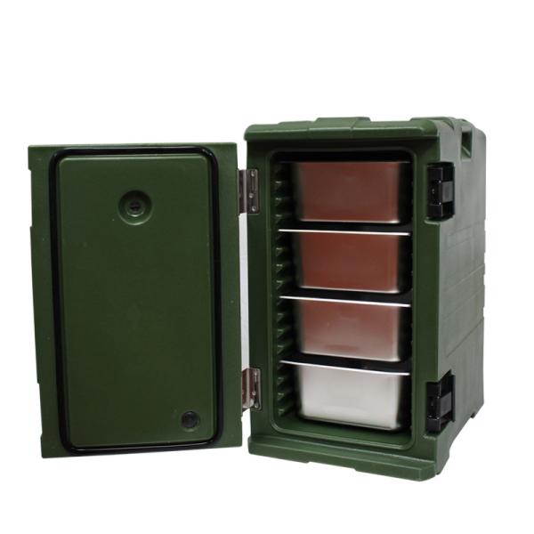 120L Green Insulated Food Pan Carrier  CFC Free Thermo Preserving 8 Layers For Hot Food