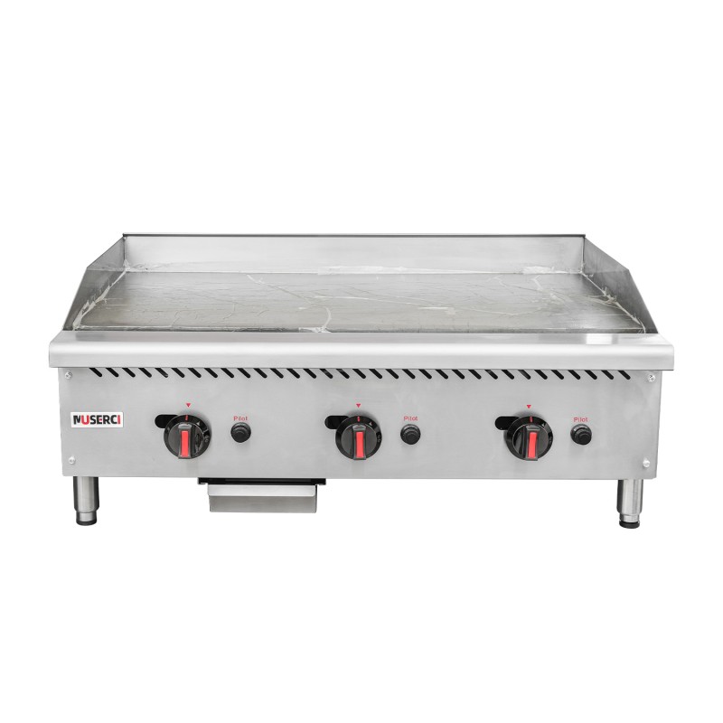 (GG36-MF) Commercial Kitchen Gas Griddle Thick Plate 3 Burners Flameout Protection CE Certified