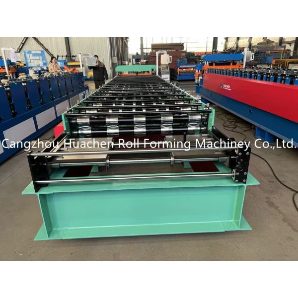 Galvanized Roofing Sheet Roll Forming Machine with 15m/min Speed, 45# Steel Quenching and Plating Rollers, and 380V 50Hz 3Phases Power