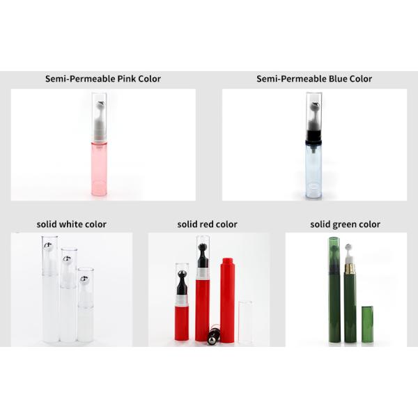 mini round empty plastic roller ball skin care 5ml airless pump bottle