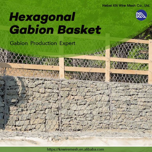 Economical Galvanized/PVC Coated 100mmx120mm Hexagonal Woven Gabion Basket For Landscaping