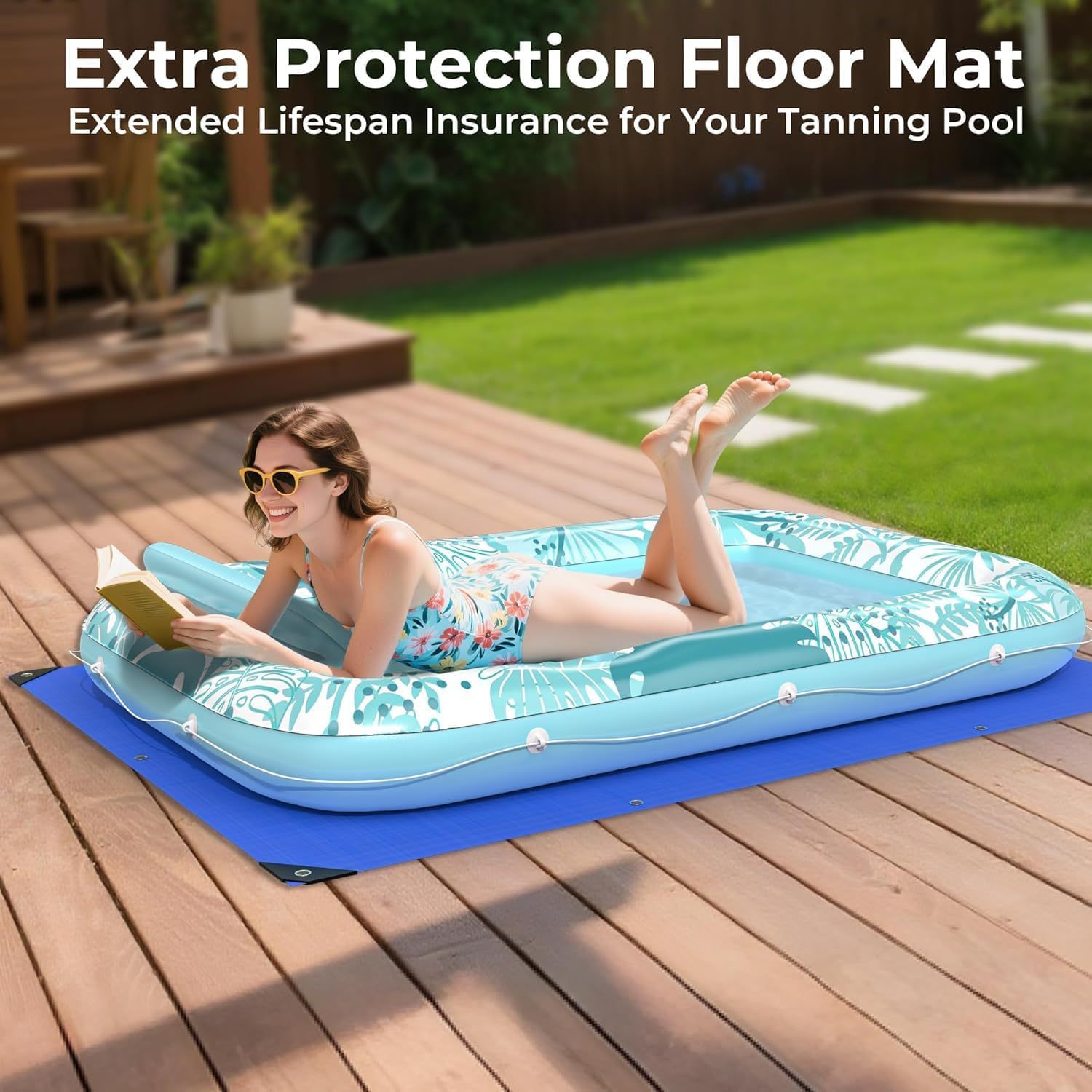 Customized Summer Inflatable Black Floating Bed Outdoor Swimming Pool Sunbathing Lounge Chair Courtyard Inflatable Floating Raft
