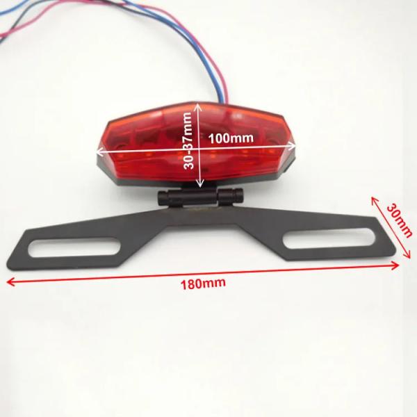 ABS PC Material Motorcycle Bike Rear Tail Light with License Plate Brake Stop Light