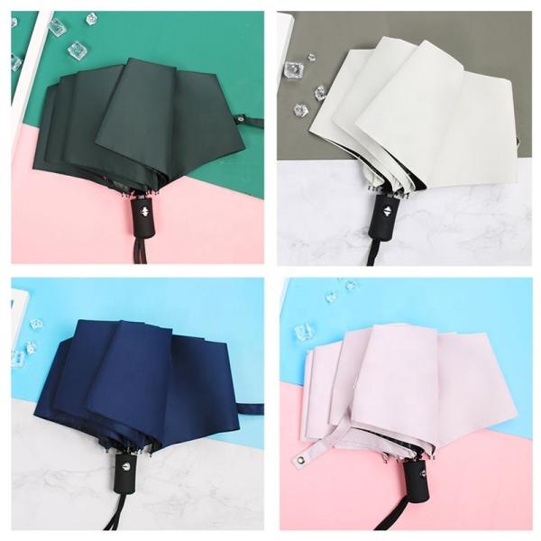 Chinese 's Travel Paraguas Three-folding Umbrella with Custom Logo Print and UV Protection