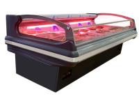 Réfrigérateur ouvert de fan de viande de congélateur de nourriture universelle faite sur commande d'étalage construit dans le système