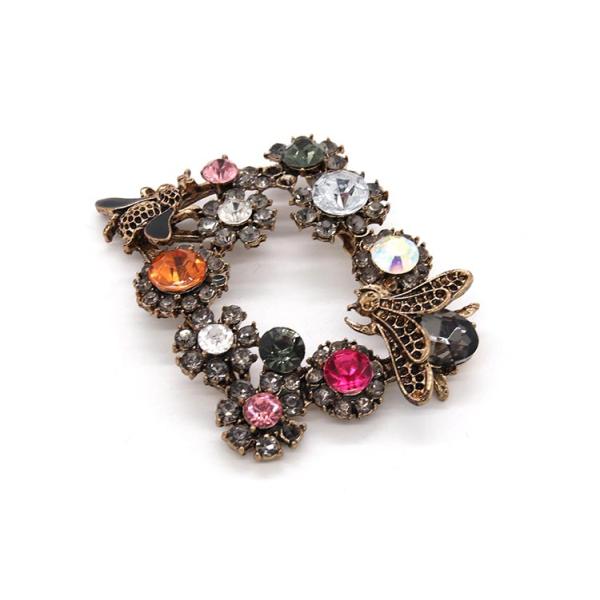 Bee Shape Popular Crystal Shoe Buckles 65mm*50mm Size Fashion Style