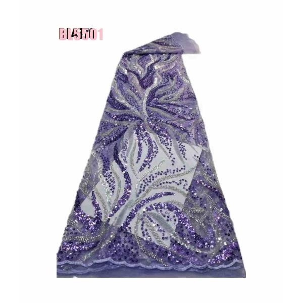 luxury Europe Wedding Party Dress Bridal Dress Fabric High Quality Beaded Austria Embroidery  French Tulle Lace with Sequins