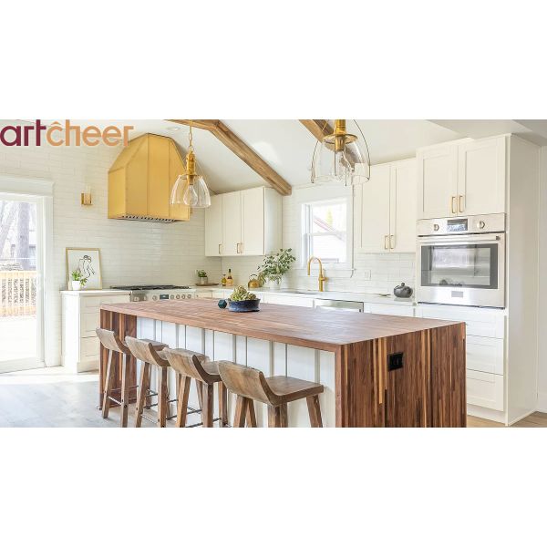 Custom Solid Wood Kitchen Cabinets with Shaker Style Design for Easy Assembly and Modern Kitchens