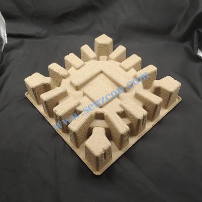 The pulp molding inner lining packaging for the air fryer under OEM (Original Equipment Manufacturer) is used as a substitute for foam, complies with the plastic ban order,is made by molding corrugate