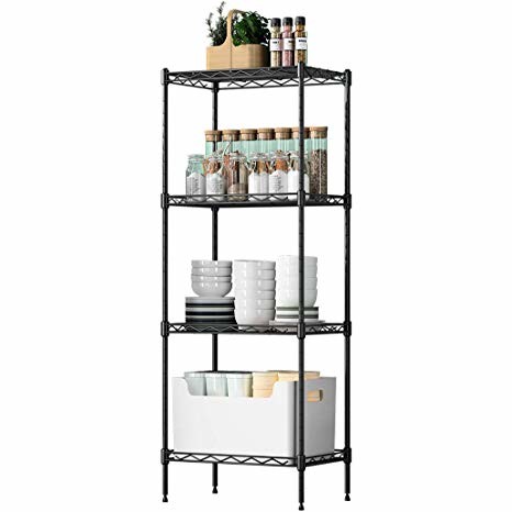 5 Tier Wire Shelving Unit Black Kitchen Storage Rack 24 W X 18 D X 54 H