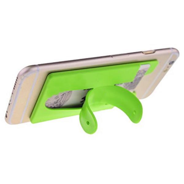 Cell Phones Silicone Credit Card Holder Durable With Grip Finger Metal Ring