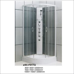 Закаленная стеклянная душевая ванной комнаты, угол свободно стоя душевая кабина