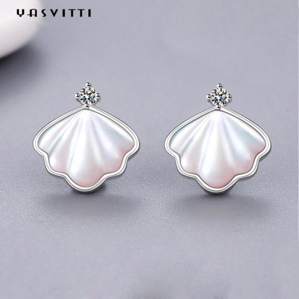 золото серег 14K 0.25oz 0.07cm стерлинговое серебряное покрыло серебряные серьги раковины