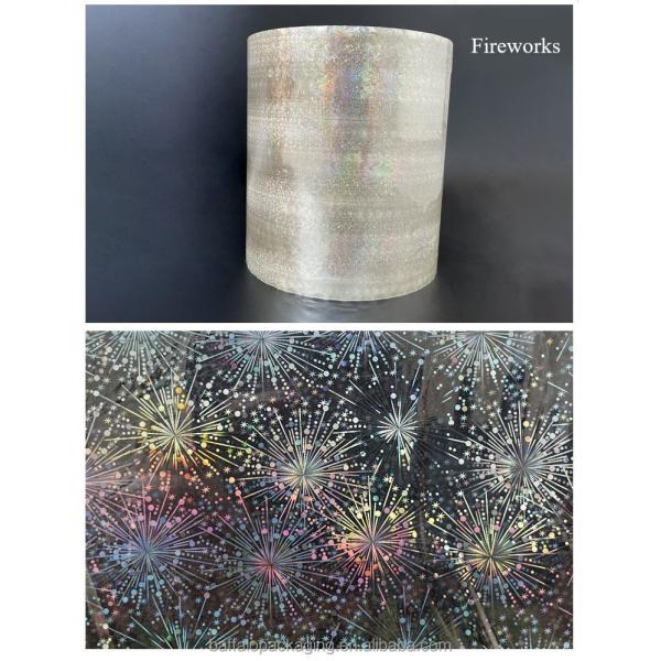 28 Microns Glitter BOPP Holograph Fluorographic Hot Lamination Film Glossy Roll