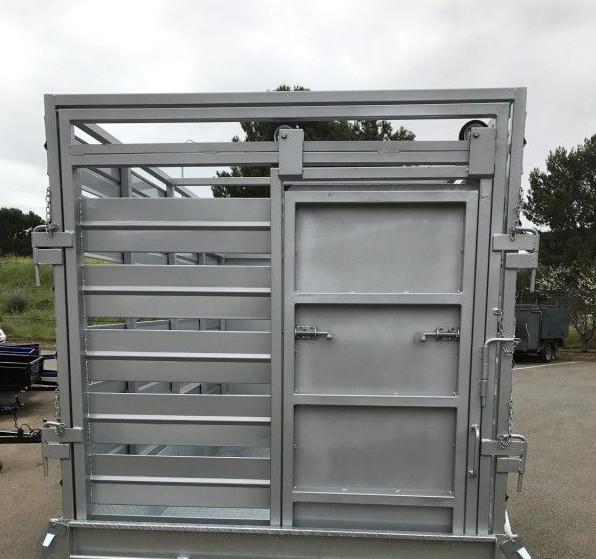 8 X 5 Galvanised Box Cattle Crate Trailer , Tandem Trailer With Stock Crate