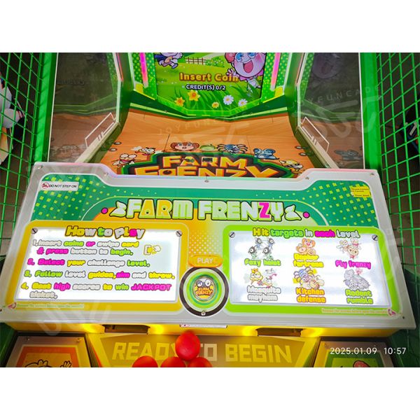 Farm Frenzy Arcade Machine Kids & Family Interactive Carnival Game Animal Themed Interactive Ball Toss Game
