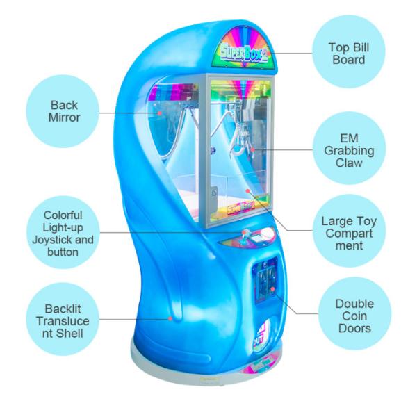 Colorful Super Box 2 Mini Claw Arcade Game Machine For Shopping Mall