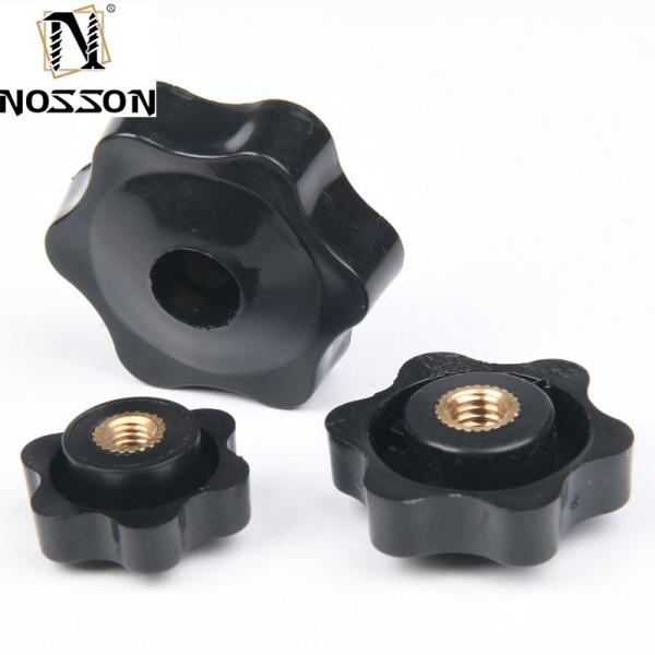 Custom M5 M6 M8 M10 M12 Plum Bakelite Hand Tighten Thread Star Nuts Handle with Metric Measurement System and BS Standard