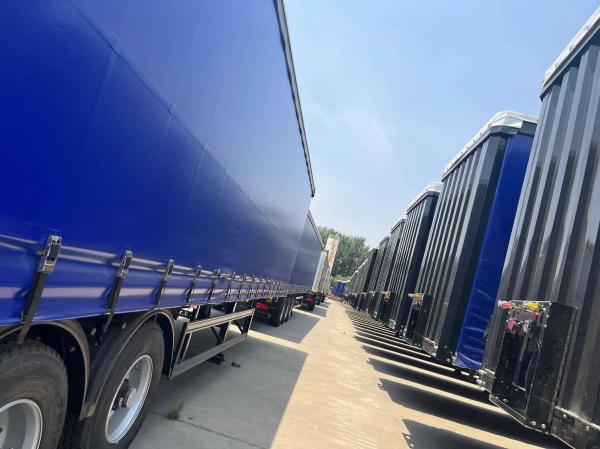 3 Axles Box Body Curtain Side Van Truck Semi Cargo Trailer