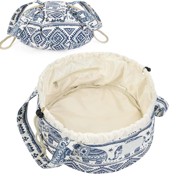 Multi-functional and waterproof  Drawstring Makeup Bag Large Cosmetic Bag Women Toiletry Organizer for Travel