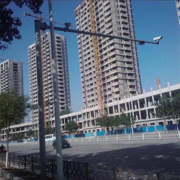 1-10m CCTV Camera Pole with Wind Resistance 120 Km/h and Hot Dip Galvanized Powder Coated Finish for Outdoor Surveillance
