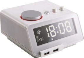 Portable Hotel Alarm Clock CE CCC With Dual Alarm and USB Charging Port
