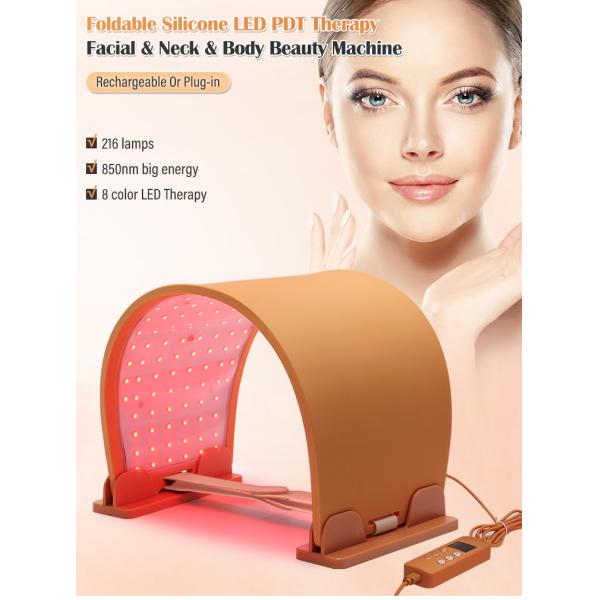 Latest 216 Lamps & 8-Color Silicone LEDs-lights Therapy Facial & Neck & Body Beauty Machine