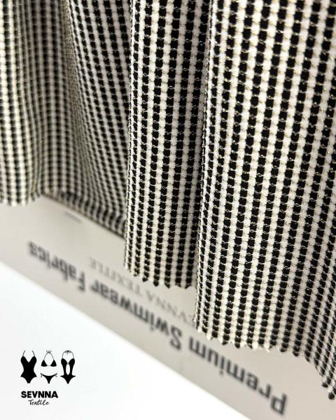 82% Recycled Nylon 5% Lurex 13% Spandex Swim Textured Fabrics Alternatives with High Chlorine Resistance
