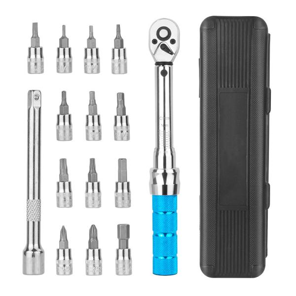 Stainless Steel Bicycle Torque Wrench 2 To 14nm Adjustable Socket Wrench Set T30
