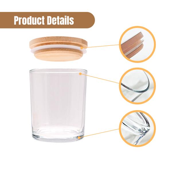 Luxury Bulk 250ml 8oz Круглые прозрачные стеклянные бутылки со свечами с крышкой