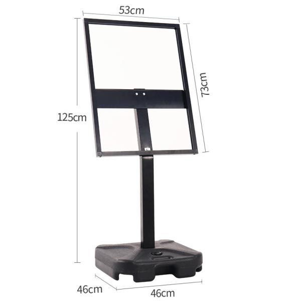 Windproof Indoor Metal Floor Sign Holder 125cm Floorstanding Poster Display Stand