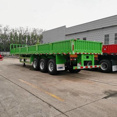 Dry Cargo 12 Wheel Tri Axle 80T Drop Side Wall Trailer