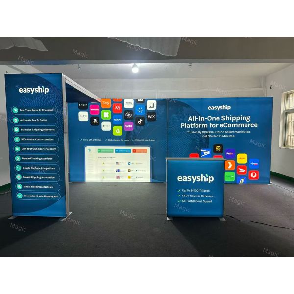 Custom 10x20ft SEG Light Box Dye Sublimation Tradeshow Booth Display