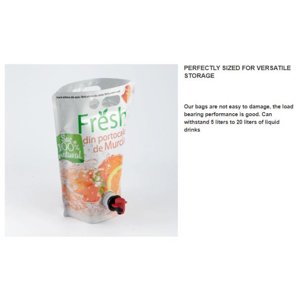 Double Bottom 1.5L 3L 5L Aluminum Foil Spouted Pouches Packaging Bags With Spigot