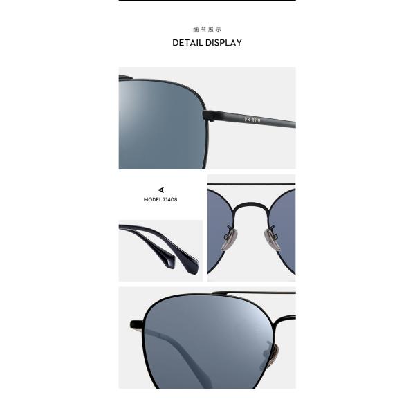 Unisex Metal Frame Polarized Sunglasses Square Grey Blue TAC Lens Silver