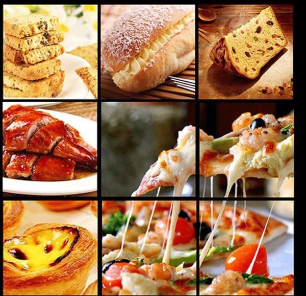 Forno de pizza a gás multifuncional de 3 andares e 9 bandejas para cozimento comercial de produtos de trigo