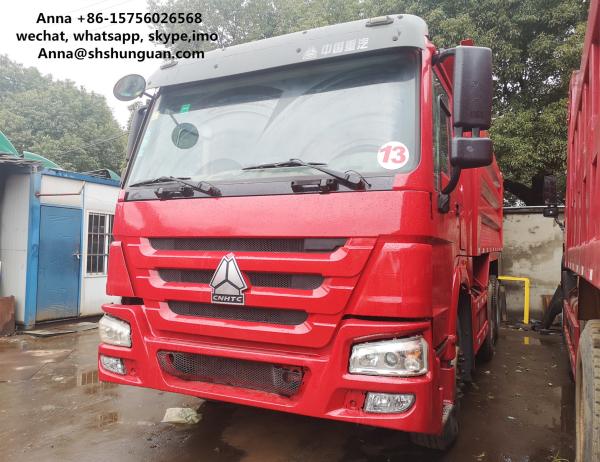 HOWO 375 Euro 3 Used Dump Trucks 9000 * 2500 * 3500 Mm Easy Operation
