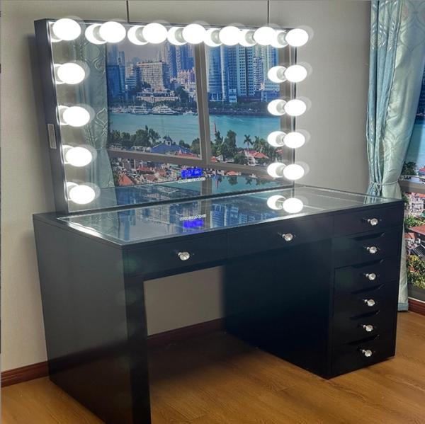 Stock In US Bedroom Dressers Makeup Table Dressing Desk With  Mirror Girl Cosmetic Vanity
