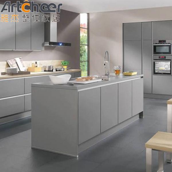 Malaysia Gloss Kitchen Units Cabinets with Laminated Finish and Solid Wood Door Panel