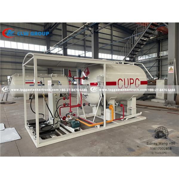 5000 Liters 2.5 Tons LPG Skid Station With Cylinder Filling Scales